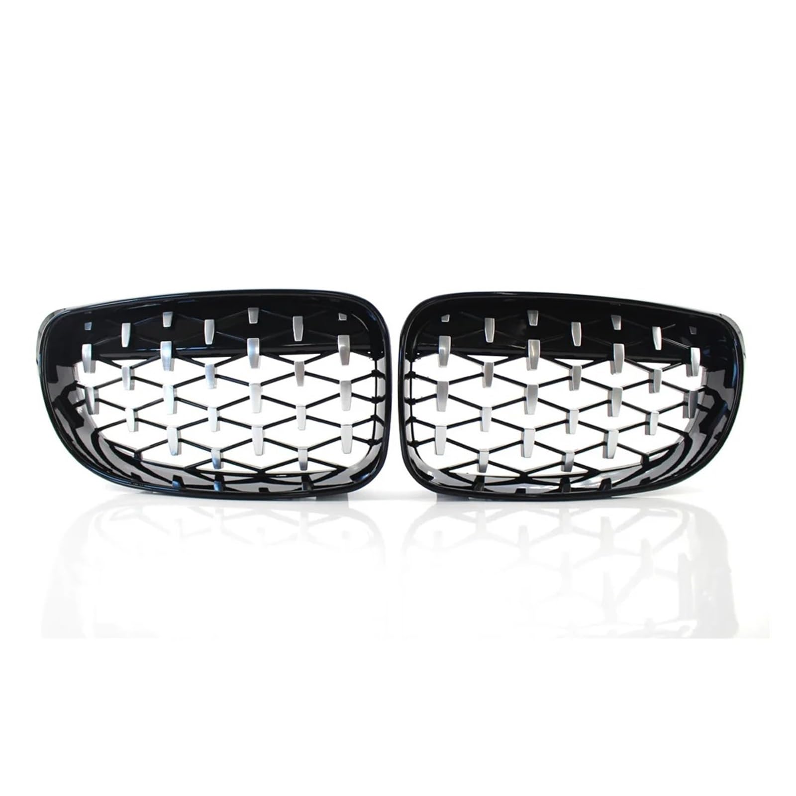 Front Kühlergrille Für 1er E81 E82 E87 E88 2007–2013, Auto-Diamantgrills, Glänzend Schwarz, Vorderer Nierengrill, Ersatz-Rennsportteile Auto Kühlergrill(Chrome and Black) von HONGYISM