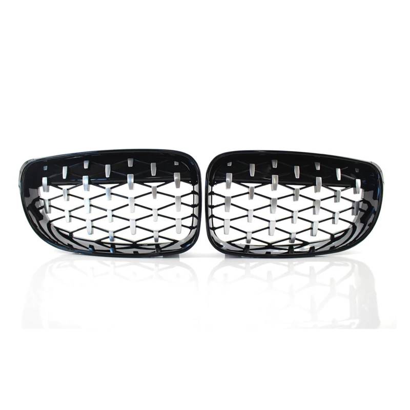 Front Kühlergrille Für 1er E81 E82 E87 E88 2007–2013, Auto-Diamantgrills, Glänzend Schwarz, Vorderer Nierengrill, Ersatz-Rennsportteile Auto Kühlergrill(Chrome and Black) von HONGYISM