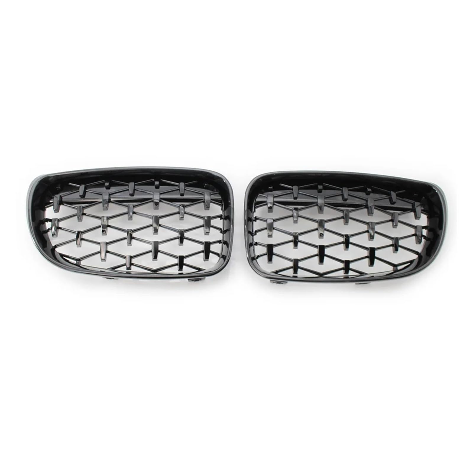 Front Kühlergrille Für 1er E81 E82 E87 E88 2007–2013, Auto-Diamantgrills, Glänzend Schwarz, Vorderer Nierengrill, Ersatz-Rennsportteile Auto Kühlergrill(Schwarz) von HONGYISM