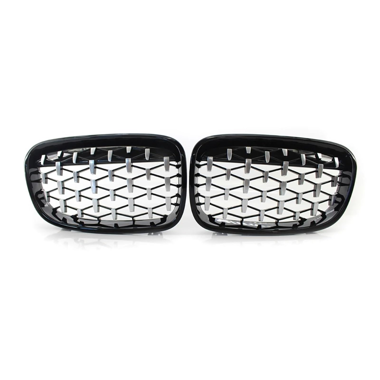 Front Kühlergrille Für 1er F20 F21 2011 2012 2013 2014 Chrom Black Diamond Nierengrill Grill 1 Paar Anti-Widerstands-Reparaturteile Für Den Außenbereich Auto Kühlergrill(Black Silver) von HONGYISM