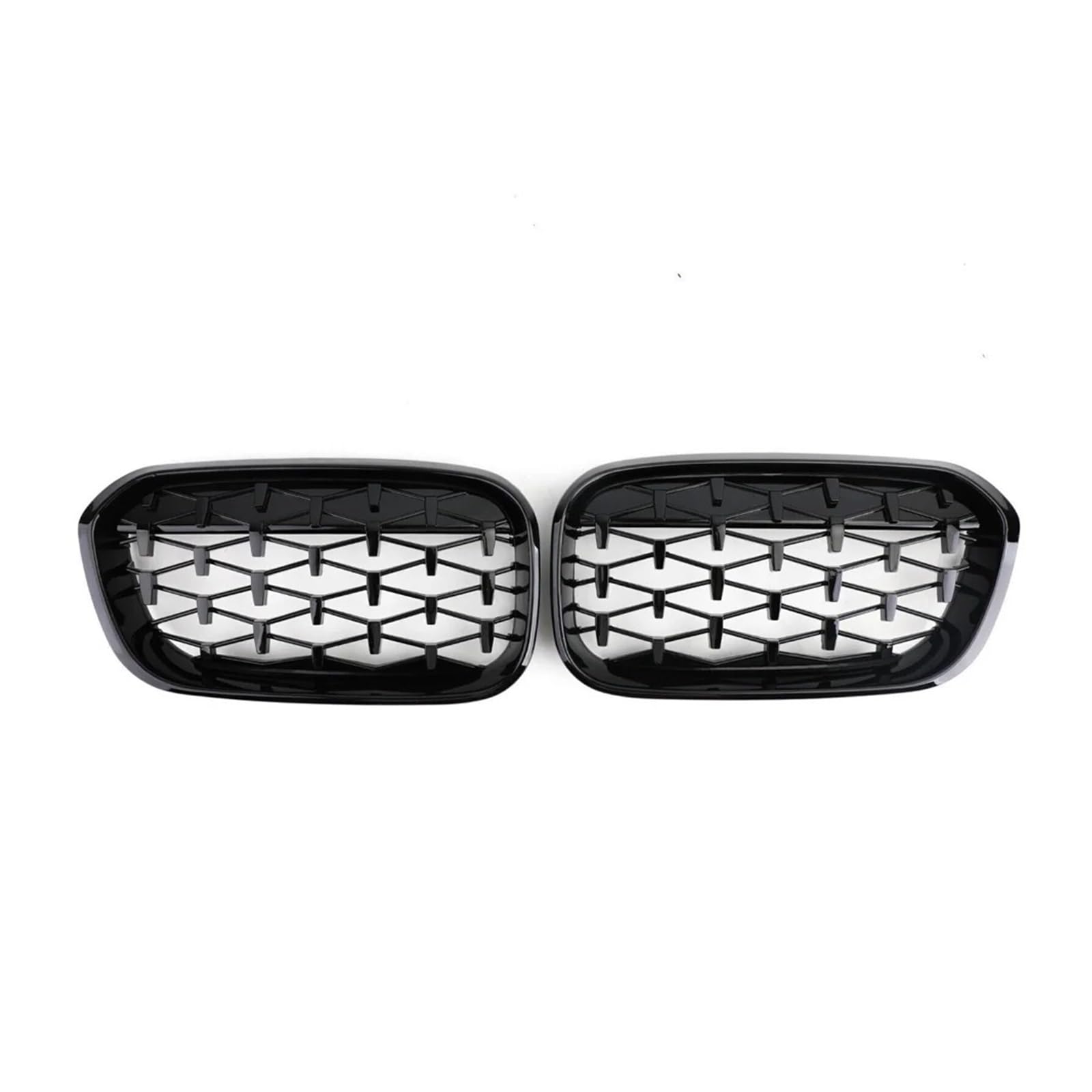 Front Kühlergrille Für 1er F20 F21 2015 2016 2017 2018 2019 Frontstoßstangen-Nierengrill, Renngrill, Ersatz-Doppellamellen-Gitter In Schwarz Glänzend Auto Kühlergrill(Diamonds-ChromeBlack) von HONGYISM