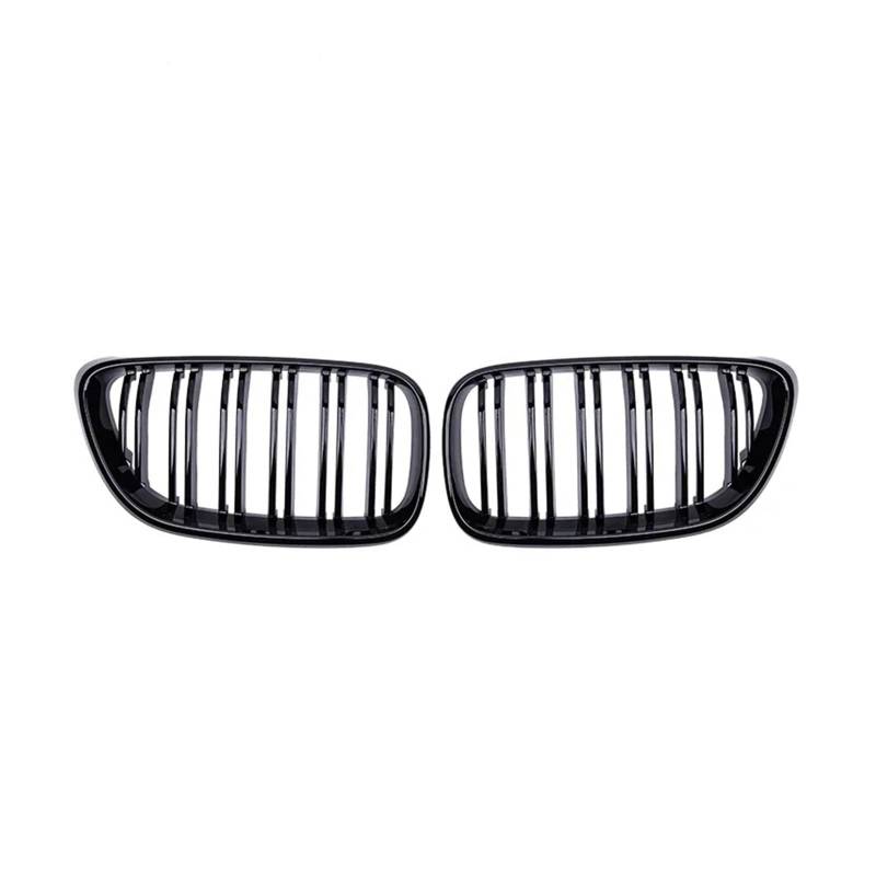 Front Kühlergrille Für 2er-Serie F22 F23 F87 Für M2 2014–2019 Kohlefaser-Zubehör Auto-Frontnierengrill Renngrill Glänzend Schwarz Dual-Line-Grills Auto Kühlergrill(Gloss Black) von HONGYISM