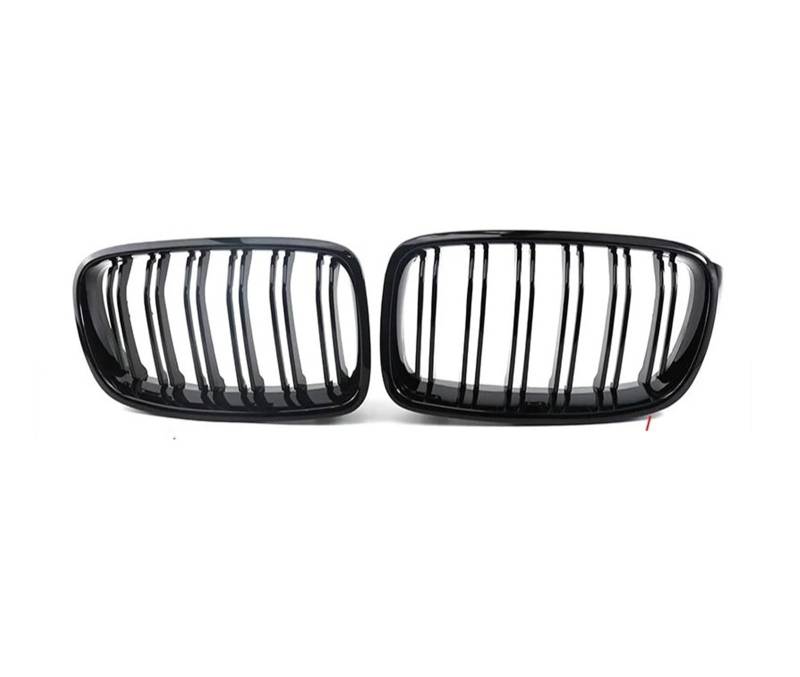 Front Kühlergrille Für 3er F30 F31 F35 2011–2019 Diamant-Frontstoßstange, Nierengrill Doppellamellen Racing-Sportgrill Autozubehör Auto Kühlergrill(Double Line Black) von HONGYISM