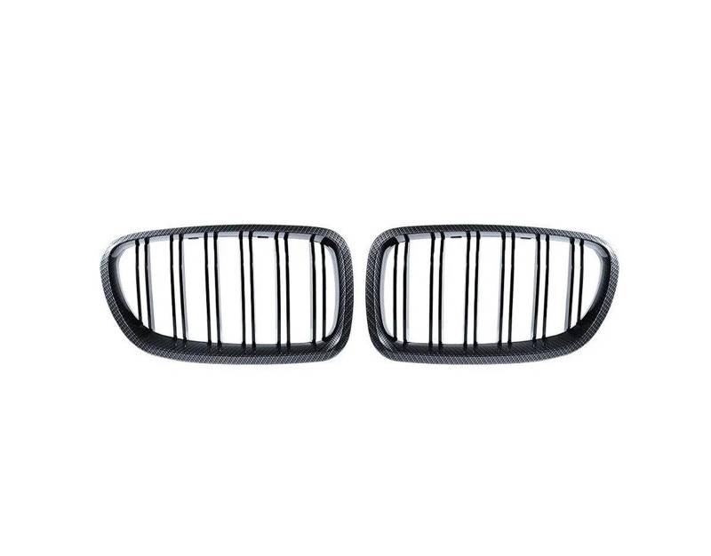 Front Kühlergrille Für 5 Series F10 F11 F18 520d 530d 540i 2010-2017 Auto Glanz Schwarz Nierengrill Doppellamellen Racing Grill Ersatzteil Auto Kühlergrill(Carbon Look) von HONGYISM