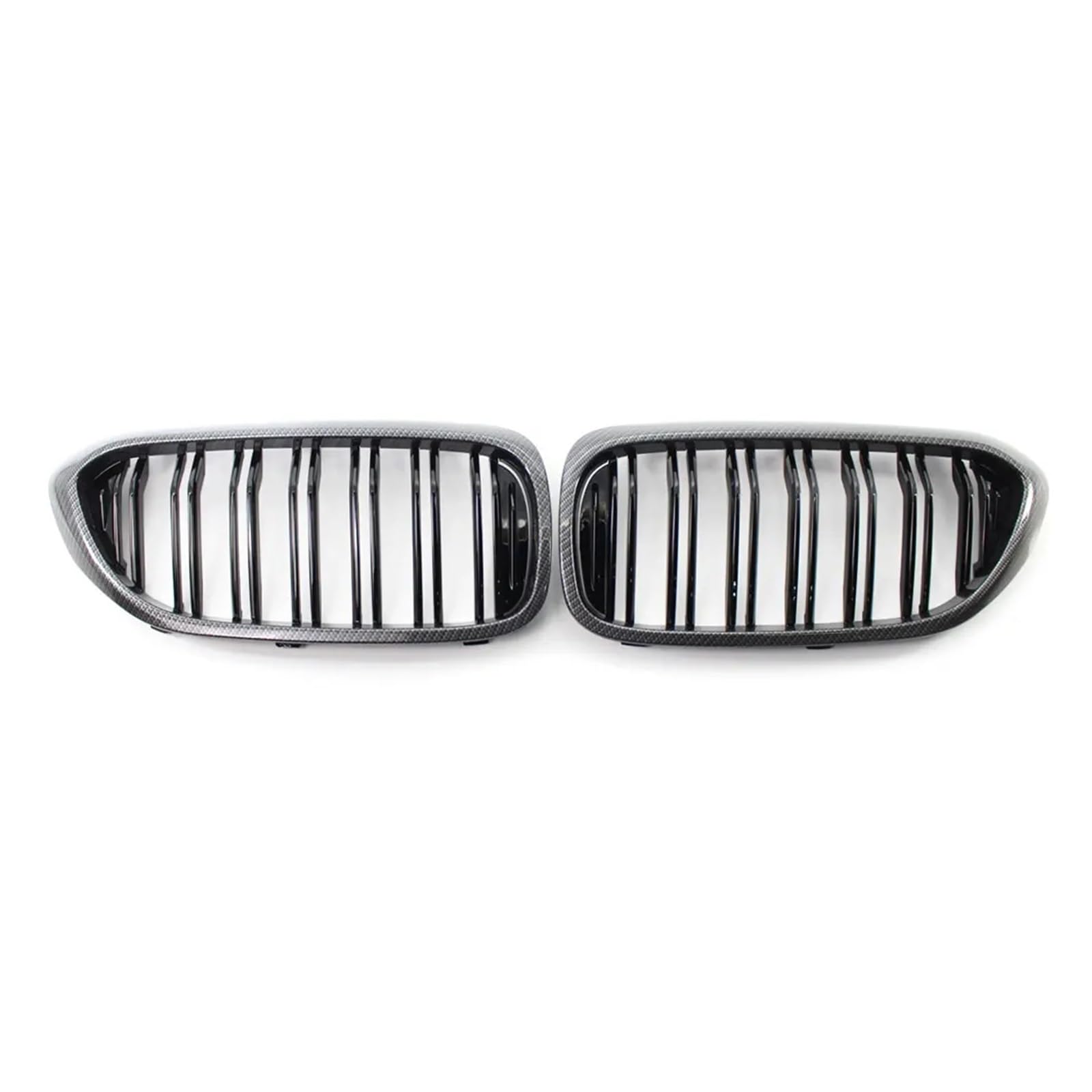 Front Kühlergrille Für 5 Series Für M5 G30 G31 520i 530i 540i Frontstoßstangengrill ABS 2-Lamellen Glanzschwarz Frontnierengrill Auto Kühlergrill(Kohlefaser) von HONGYISM