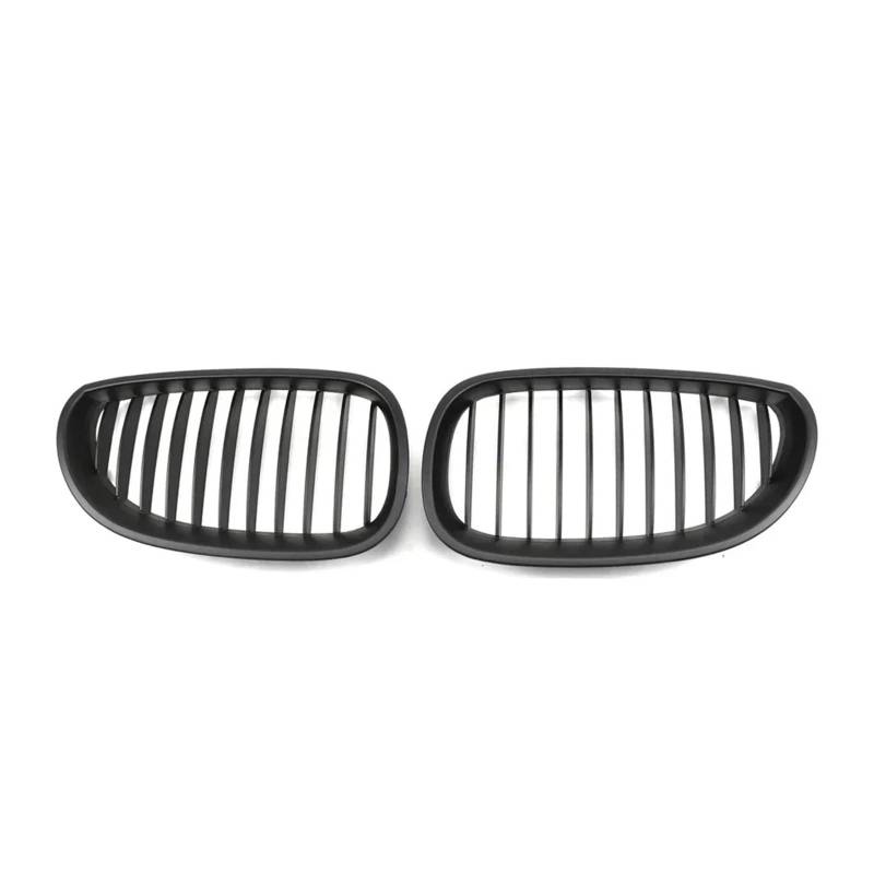 Front Kühlergrille Für 5er E60/E61 Für M5 325i 2004-2009 Frontstoßstange Chrom Diamanten Stil Haubengitter Einzellinien-Stil Lamellengitter Auto Kühlergrill(Single-Matte Black) von HONGYISM