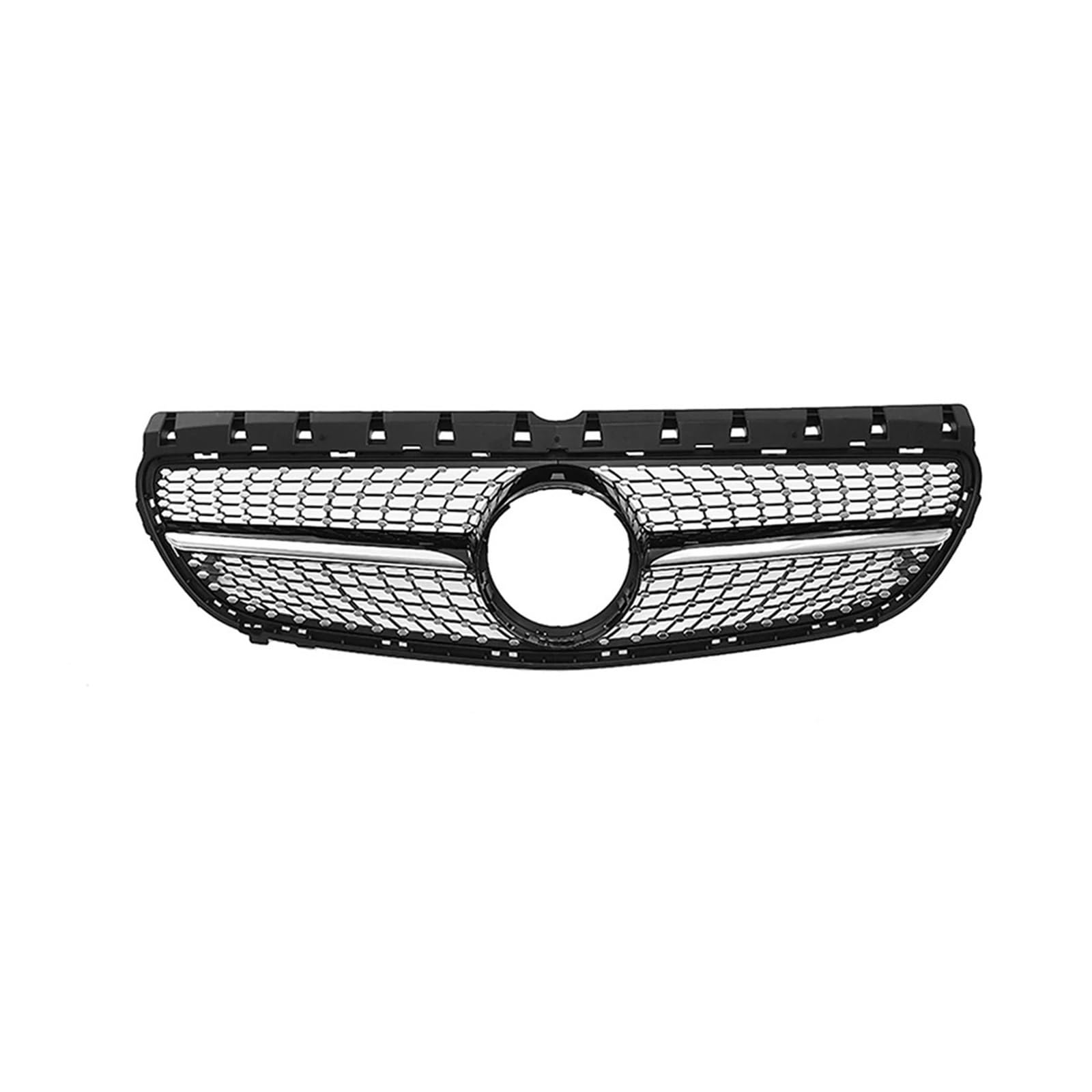 Front Kühlergrille Für Benz B-Klasse W246 B180 B200 B250 2015 16 17 18 2019 Chrom Silber Diamanten Stil Grille Glänzend Schwarz Für GTR Front Stoßstange Grille Auto Kühlergrill(Diamonds-Black) von HONGYISM