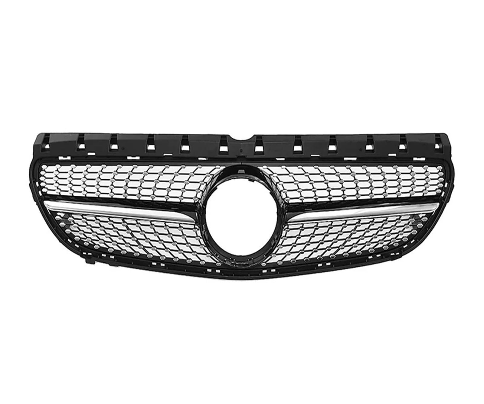 Front Kühlergrille Für Benz B-Klasse W246 B180 B250 2015 2016 2017 2018 2019 Für GTR-Stil Frontstoßstangengitter Chrome Diamonds Style Grille Auto Kühlergrill(Diamond-Chrome Black) von HONGYISM