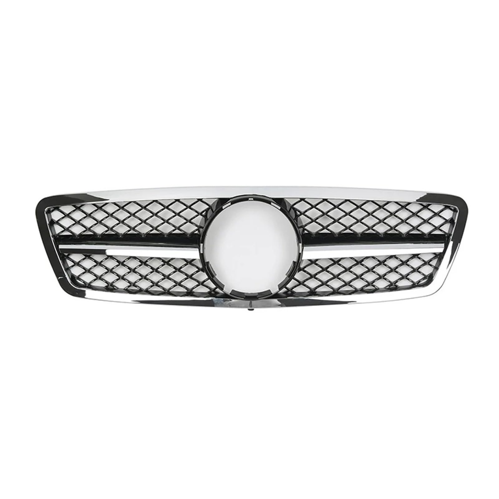 Front Kühlergrille Für Benz C-Klasse W203 C200 C240 ​​C320 2001-2007 Chrom Silber Diamanten Stil Kühlergrill Schwarz Für GTR Stil Front Stoßstange Grille Auto Kühlergrill(A-Chrome Black) von HONGYISM