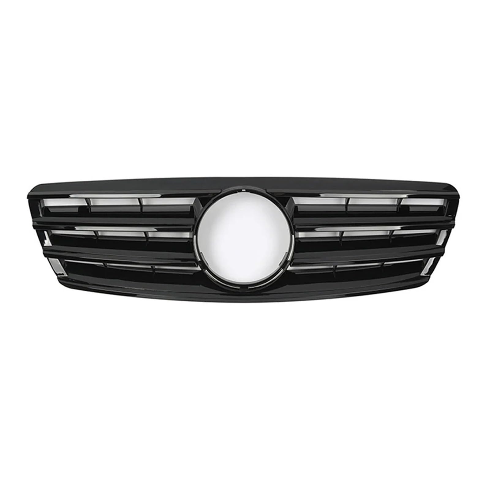 Front Kühlergrille Für Benz C-Klasse W203 C200 C240 ​​C320 2001-2007 Chrom Silber Diamanten Stil Kühlergrill Schwarz Für GTR Stil Front Stoßstange Grille Auto Kühlergrill(Sport-Glossy Black) von HONGYISM