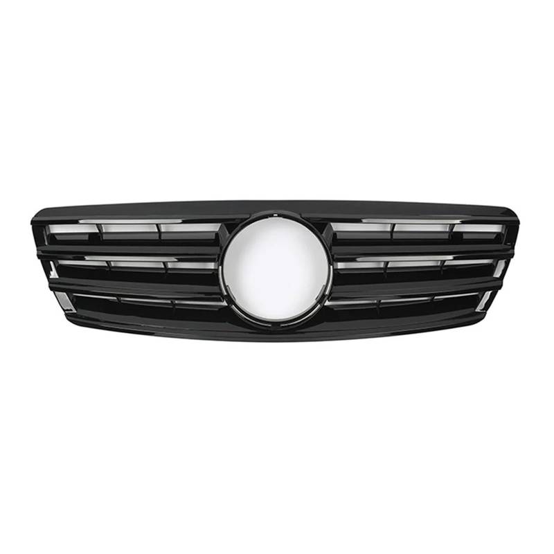 Front Kühlergrille Für Benz C-Klasse W203 C200 C240 ​​C320 2001-2007 Chrom Silber Diamanten Stil Kühlergrill Schwarz Für GTR Stil Front Stoßstange Grille Auto Kühlergrill(Sport-Glossy Black) von HONGYISM