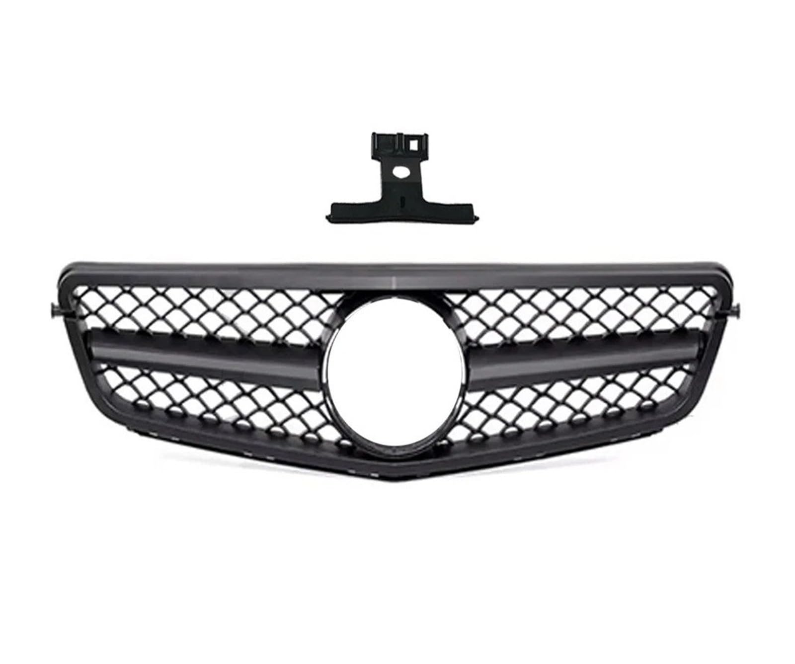 Front Kühlergrille Für Benz C Klasse W204 C43 2007 2008 2009-2014 Facelift Sport Front Hood Grille Racing Stoßstange Grill Sport Für AMG Stil Refit Upgrade Auto Kühlergrill(Matt-schwarz) von HONGYISM