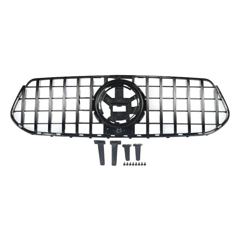 Front Kühlergrille Für Benz C167 X167 Gle350 300d 450 Zubehör 2020 2021 2022 Für GT Stil Mittleren Kühlergrill Stoßstange Grill Für GLE W167 Coupe Grill Auto Kühlergrill(Glossly Black) von HONGYISM