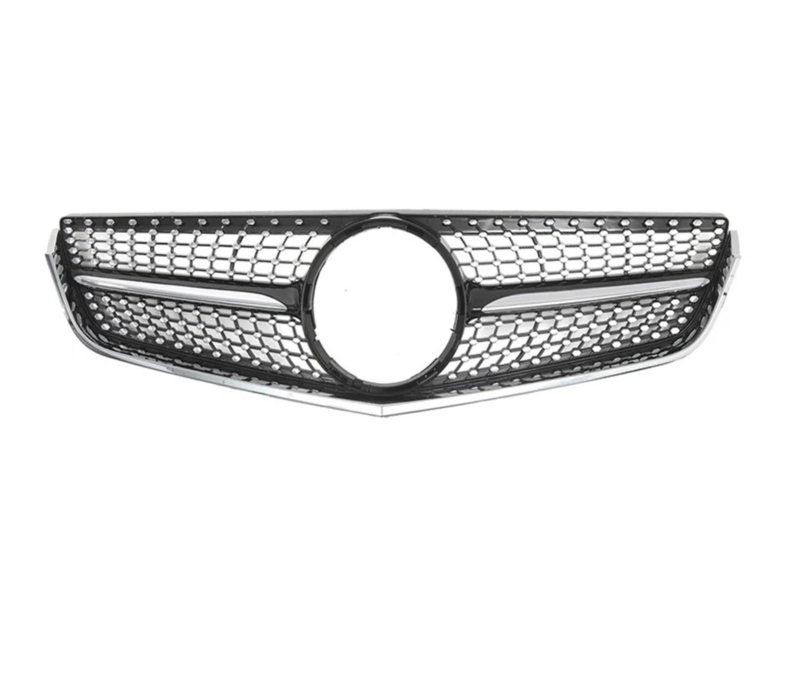 Front Kühlergrille Für Benz E-Klasse W207 E200 E250 E350 E550 2010 2011 2012 2013 Schwarz Glänzend Für Oberen Kühlergrill Im Für GTR-Stil Stoßstangengrill Im Diamant-Stil Auto Kühlergrill(Diamond-Chro von HONGYISM