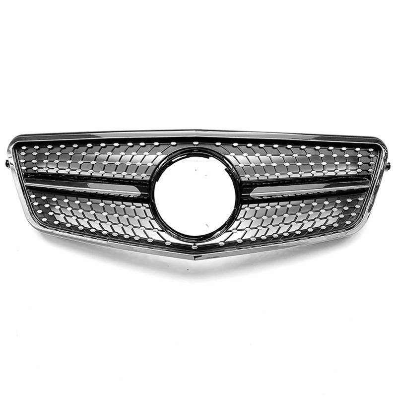 Front Kühlergrille Für Benz E Klasse W212 E250 E300 E350 E500 E550 2010 2011 2012 2013 Limousine Kühlergrill Oberen Stoßfänger Haube Mesh Auto Kühlergrill(Schwarz) von HONGYISM