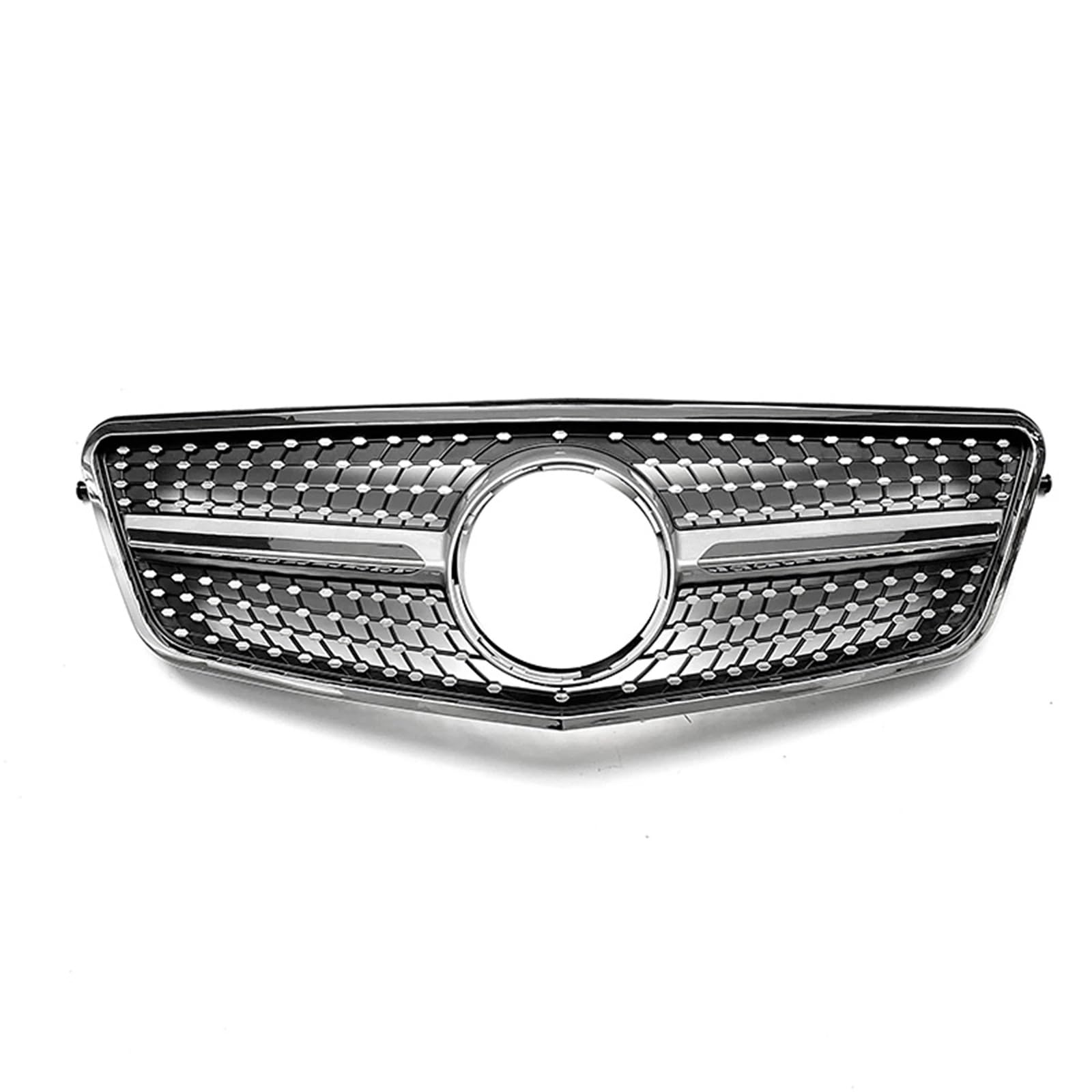 Front Kühlergrille Für Benz E Klasse W212 E250 E300 E350 E500 E550 2010 2011 2012 2013 Limousine Kühlergrill Oberen Stoßfänger Haube Mesh Auto Kühlergrill(Silber) von HONGYISM