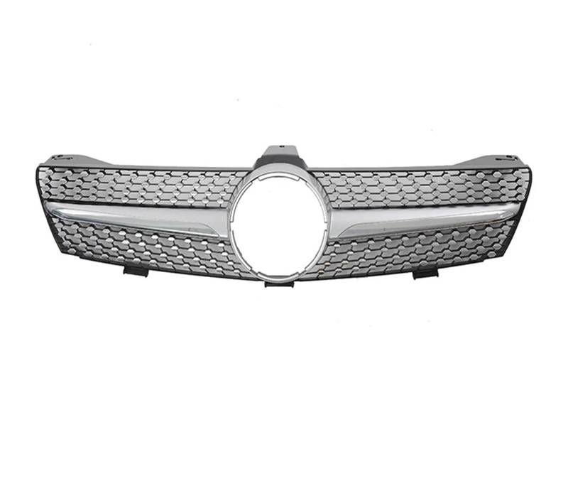 Front Kühlergrille Für Benz Für CLS-Klasse W219 CLS350 CLS500 2005-2008 Für AMG Stil Obere Gitter Chrom Silber Diamanten Stil Stoßstange Grille Auto Kühlergrill(Diamonds-Silver) von HONGYISM