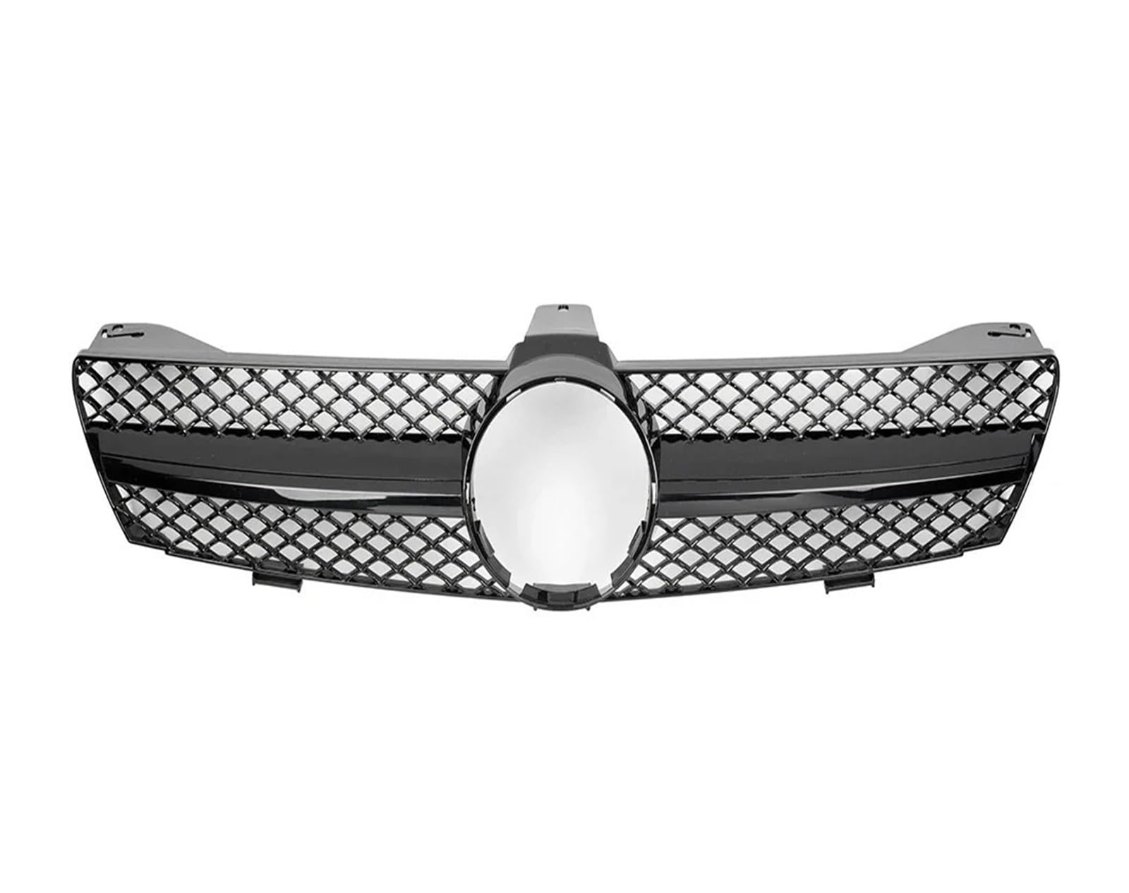 Front Kühlergrille Für Benz Für CLS-Klasse W219 CLS350 CLS500 2005-2008 Für AMG Stil Obere Gitter Chrom Silber Diamanten Stil Stoßstange Grille Auto Kühlergrill(Glossy Black) von HONGYISM