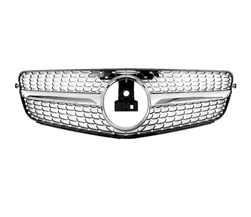 Front Kühlergrille Für Benz W204 Kühlergrill C-Klasse C204 S204 2007 08 09 10 11 12 13 2014 C180 C200 C250 C300 C350 Diamant Für AMG GT Stil Front Stoßstange Grille Auto Kühlergrill(Diamonds-Silver) von HONGYISM