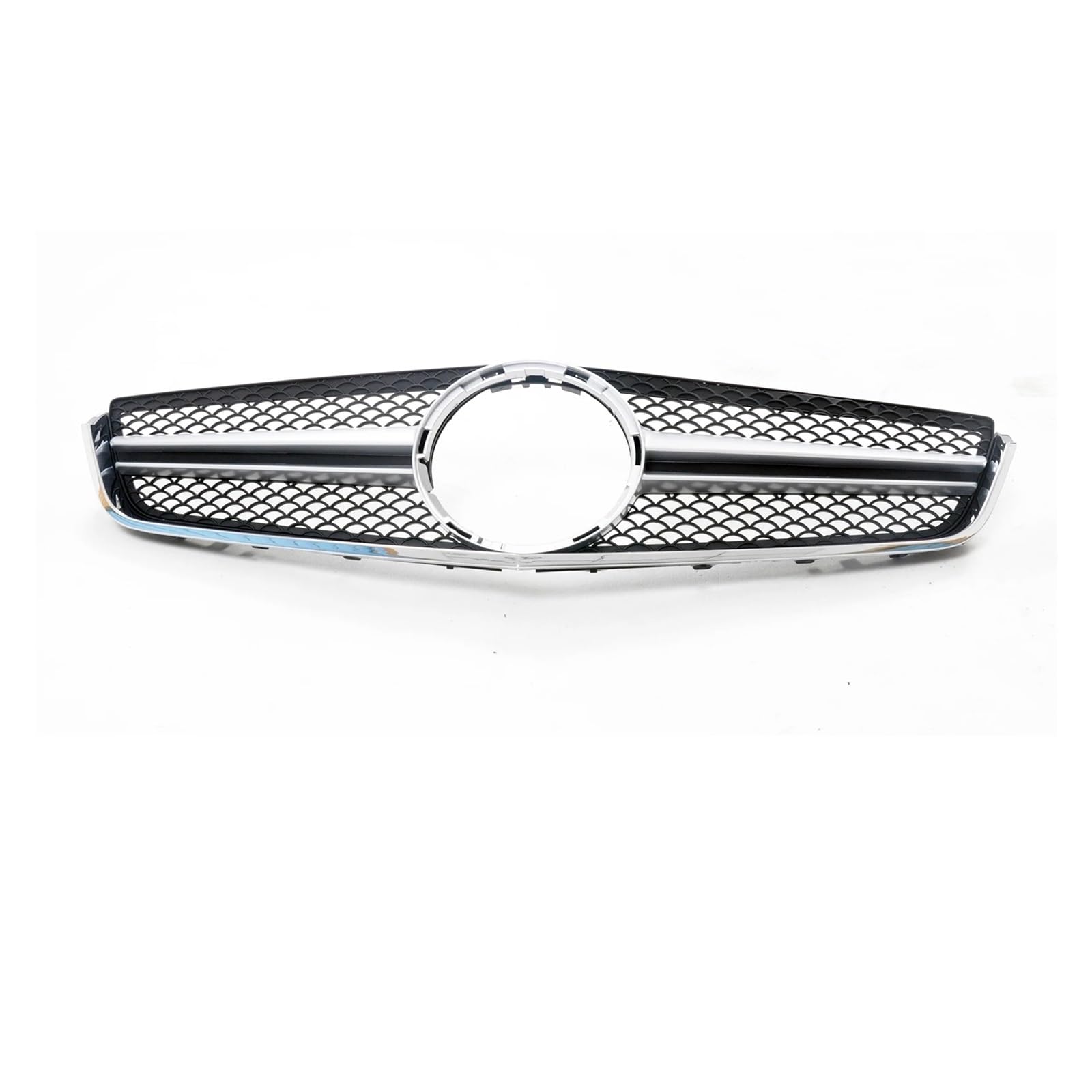 Front Kühlergrille Für Benz W207 E Coupe 2 Türer 2009-2013 E250 E300 E350 E500 E550 Für AMG Style Frontgrill Obere Stoßstange Haube Mesh Racing Grill Auto Kühlergrill(Silber) von HONGYISM