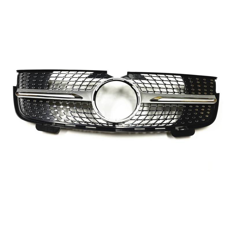 Front Kühlergrille Für Benz X164 Für GL-Klasse GL320 GL450 2007 2008 2009 Frontgrill Silber/Schwarz Oberen Stoßstange Haube Mesh Grid Racing Grill Auto Kühlergrill(Silber) von HONGYISM