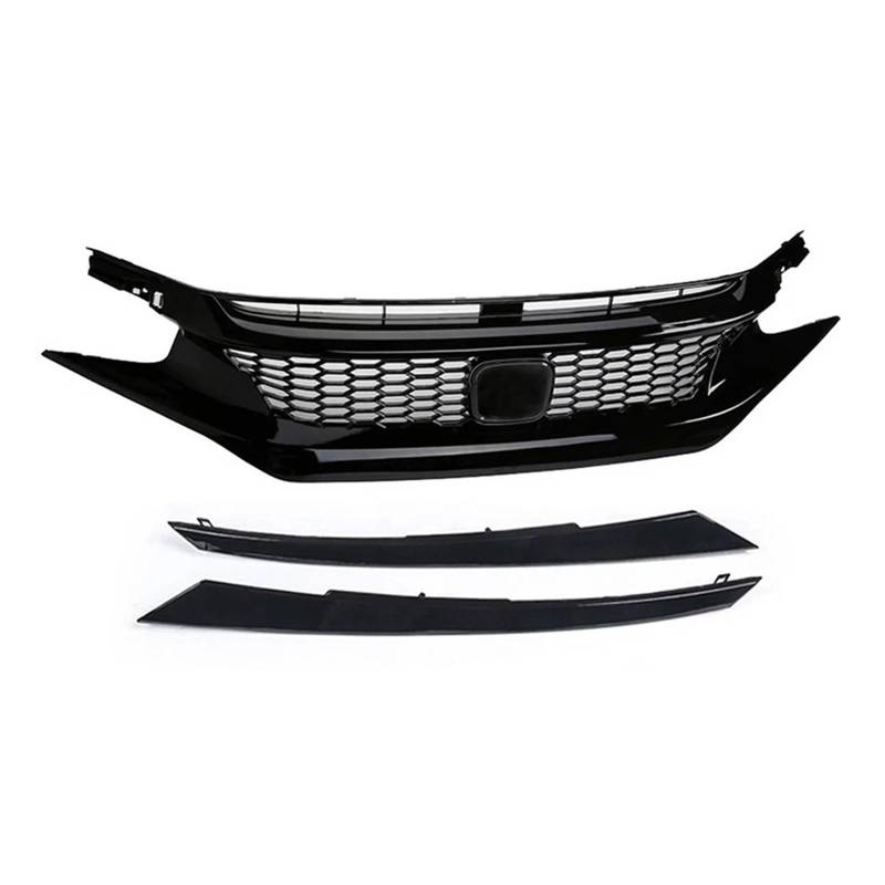 Front Kühlergrille Für Civic 10th Für Gen 2016 17 18 19 20 2021 Frontgrill Racing Grill Net Auto Grid Splitter Oberen Stoßstange Haube Mesh Grills Außen Schwarz Auto Kühlergrill(19-20 Type 2) von HONGYISM