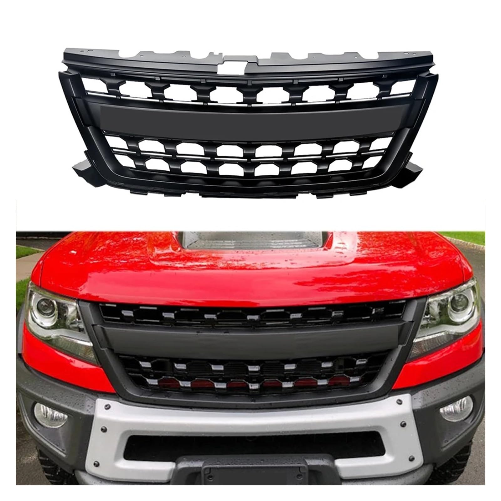 Front Kühlergrille Für Colorado Für Colorado 2016 2017 2018 2019 2020 Grill Mesh Für Nordamerika Modell Front Stoßstange Grille Racing Grill Auto Kühlergrill von HONGYISM