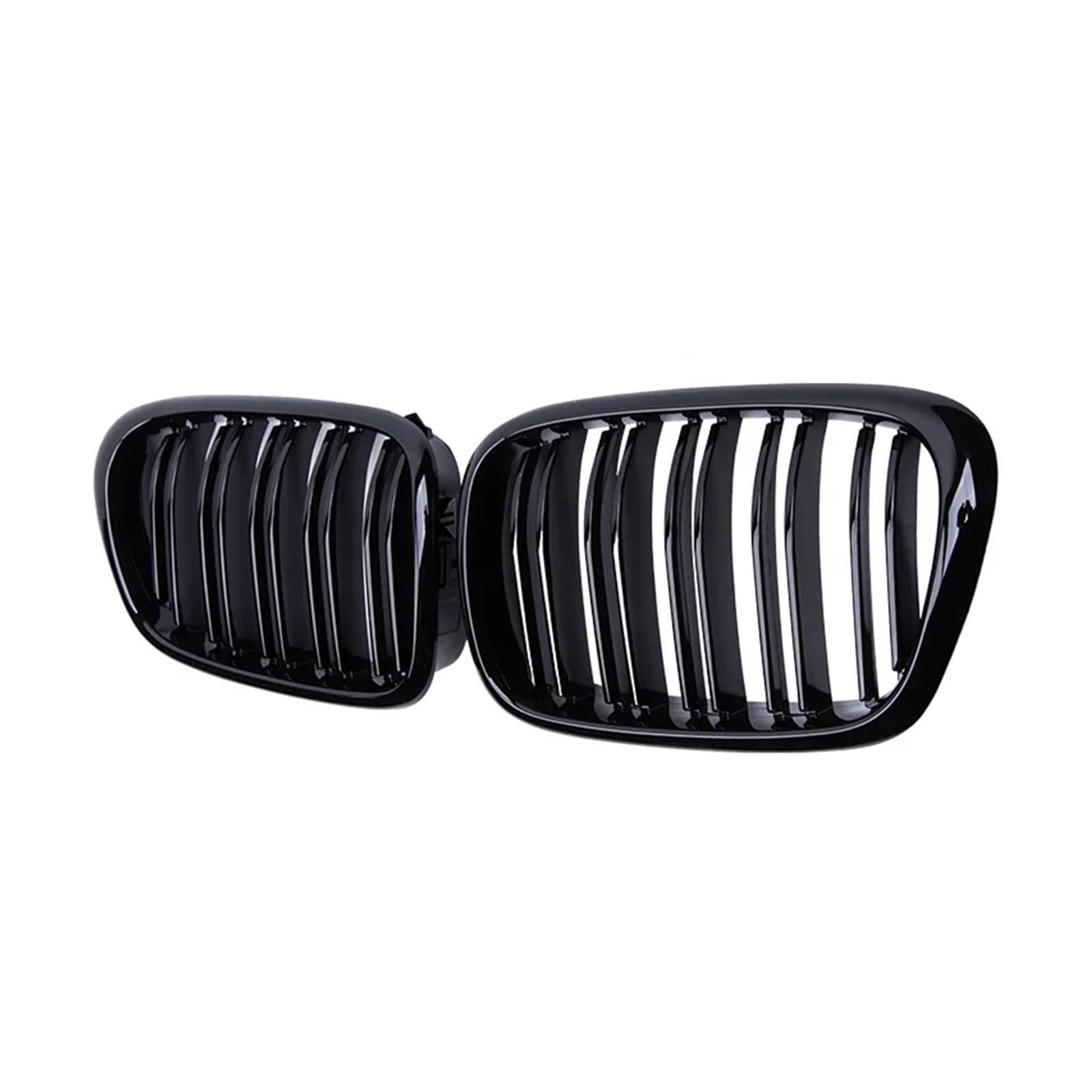 Front Kühlergrille Für E39 5er 525 528 1999-2003 Schwarz Glänzend Auto Frontstoßstange Haube Nieren Racing Grill Dual Lamellengitter Zubehör Auto Kühlergrill von HONGYISM