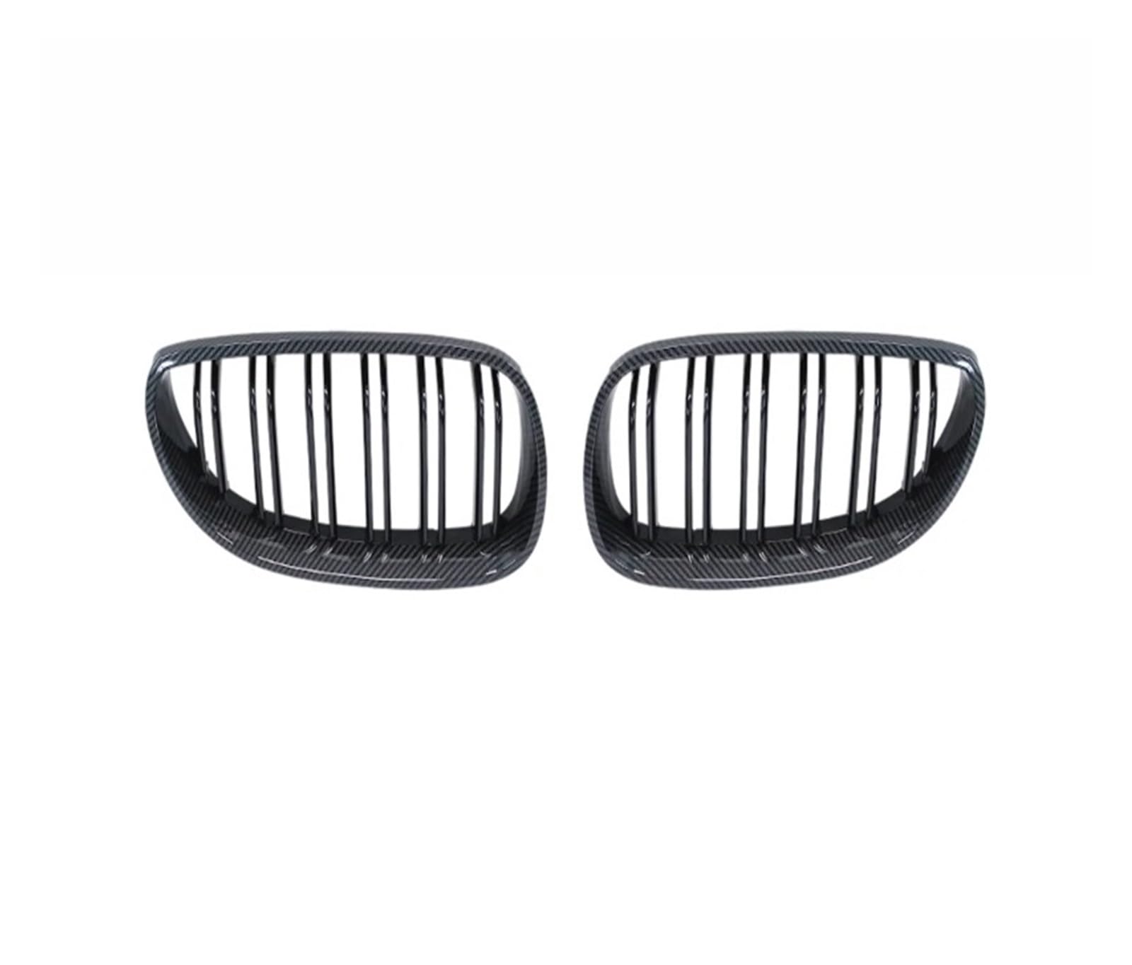 Front Kühlergrille Für E60 E61 5 Series 2003 04 05 06 07 08 2009 Auto Frontgrill Nieren Racing Grill Gitter Glanz Schwarz Auto Neue Doppel Lamellen Auto Kühlergrill(Double Line Carbon) von HONGYISM