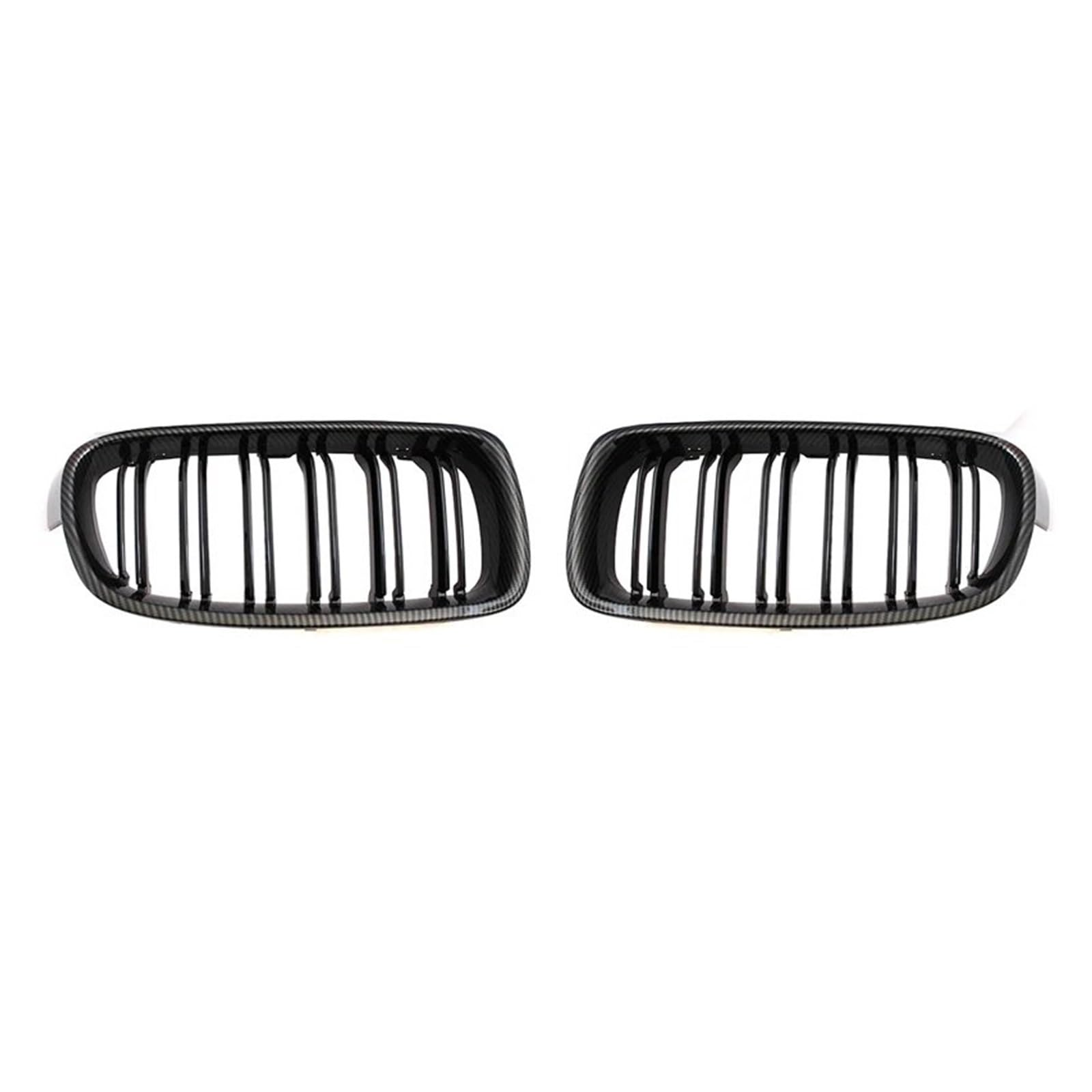 Front Kühlergrille Für F30 F31 F35 320i 325i 328i 2012 2013 2014 2015 2016 2017 2018 ABS Auto Styling Front Niere Grille Dual Lamellen Grille Auto Zubehör Auto Kühlergrill(Double Line Carbon) von HONGYISM