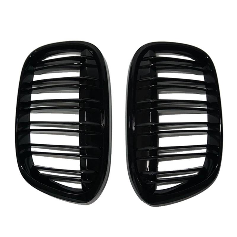 Front Kühlergrille Für Für X1 F48 2016 2017 2018 2019 Racing Grille Glänzend Schwarz Auto Stil Doppel Linie Auto Vorderen Stoßfänger Niere Grill Gitter Auto Kühlergrill von HONGYISM