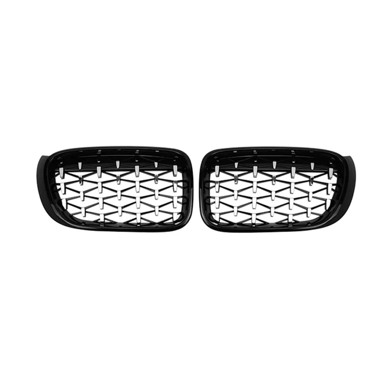 Front Kühlergrille Für Für X3 Für X4 F25 F26 2014 2015 2016 2017 Auto Frontgrill Racing Grills Diamant Nierengitter Chrom Meteor Stil Glanz Schwarz Auto Kühlergrill(Black Silver) von HONGYISM