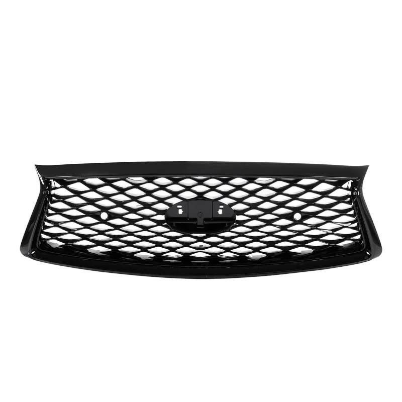 Front Kühlergrille Für Infiniti Q50 Q50S 2014 2015 2016 2017 2018-2022 Alle Modelle Glänzend Schwarz Front Grille Racing Grills Front Oberen Stoßfänger Haube Mesh Gitter Auto Kühlergrill(For 2014-2017 von HONGYISM