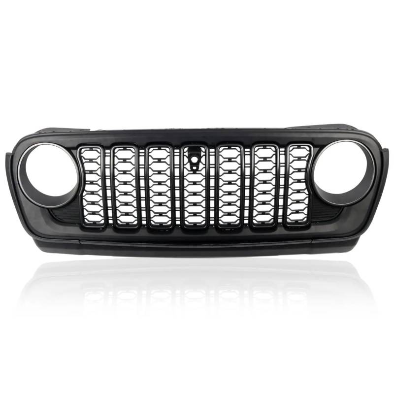 Front Kühlergrille Für Jeep Für Wrangler JL 18-24 Für Gladiator Abs Matte Blackout 20-jähriges Jubiläumsstil Frontgrill Grid Grill Guard Mit Kameraloch Auto Kühlergrill von HONGYISM