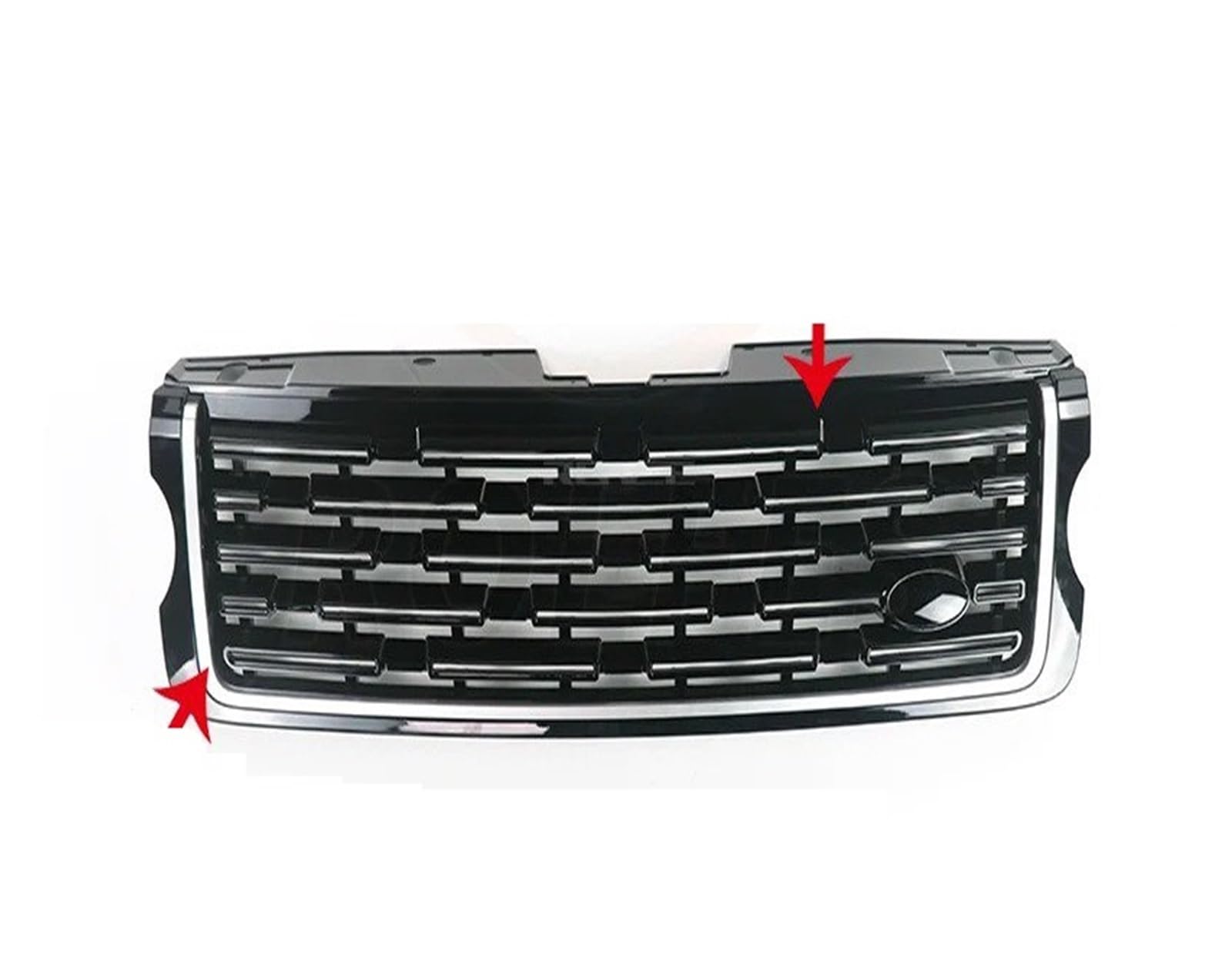 Front Kühlergrille Für Land Für Rover Für Range Für Rover Für Vogue 2013-2017 L405 Geändert Auf 2023 Stoßstangengrill Racing Grille Center Styling Obere Grills Auto Kühlergrill(Black Silver Bar) von HONGYISM