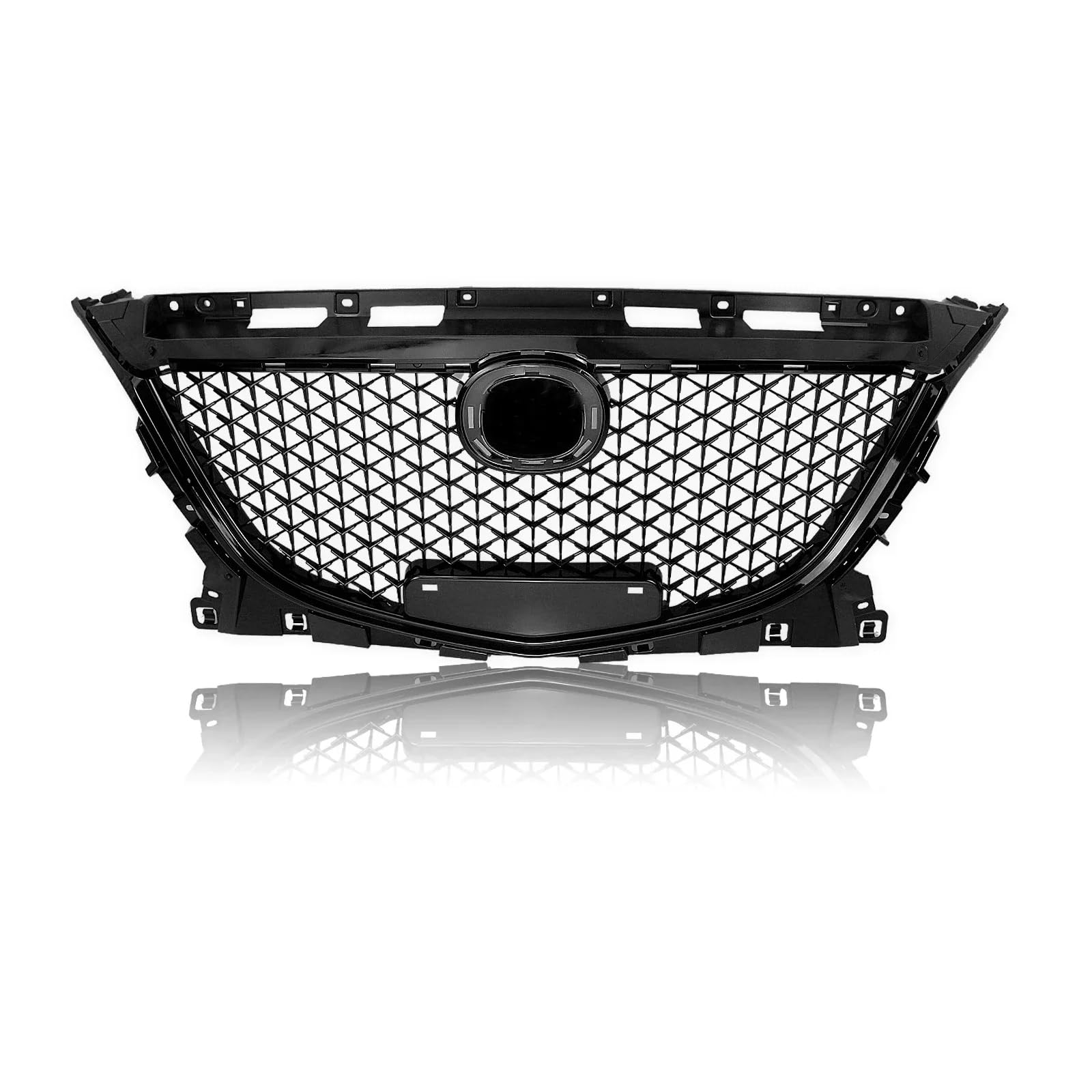 Front Kühlergrille Für Mazda 3 Für Axela 2014 2015 2016 Kühlergrill Wabengrill + Auto Untere Stoßstange Spoiler Splitter Schutzplatte Klinge Lippenschutz Auto Kühlergrill(Grille) von HONGYISM