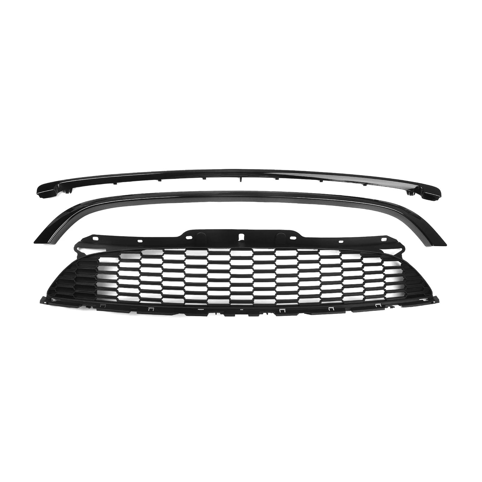 Front Kühlergrille Für Mini Für Cooper S R55 R56 R57 R58 R59 Für JCW Style Schwarzer Grill Oberer Kühlergrill Mesh + Frontstoßstangenverkleidung Splitter Spoilerrahmen Auto Kühlergrill von HONGYISM