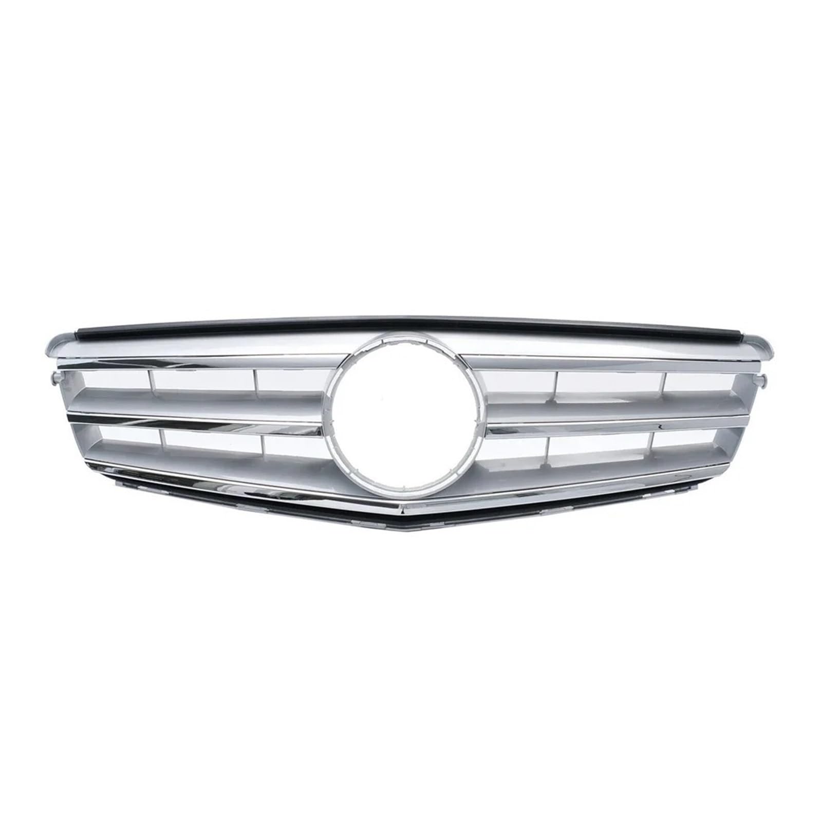 Front Kühlergrille Glänzendes Schwarz Den Frontstoßstangengrill Im Für GTR-Stil Für Benz C-Klasse W204 C180 C200 C350 2008–2014, Chrom-Silber-Diamanten-Grill Auto Kühlergrill(Sport-Chrome Silver) von HONGYISM