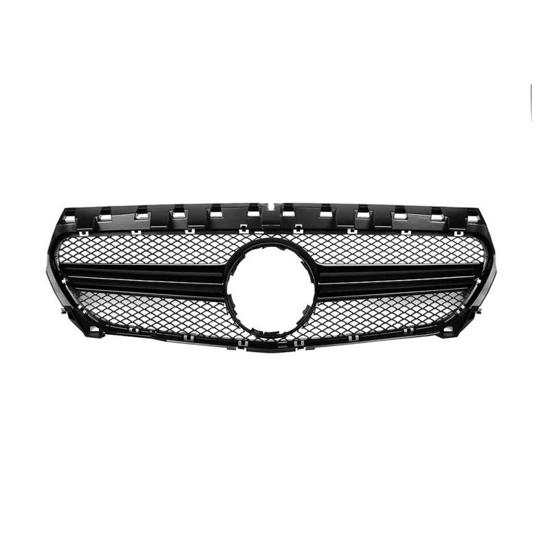 Front Kühlergrille Kühlergrill Chrom Black Diamonds Style Stoßstangengrill Für Benz Für CLA-Klasse W117 C117 X117 2013–2019, Glänzendes Schwarz Für AMG-Stil Auto Kühlergrill(A-Black) von HONGYISM