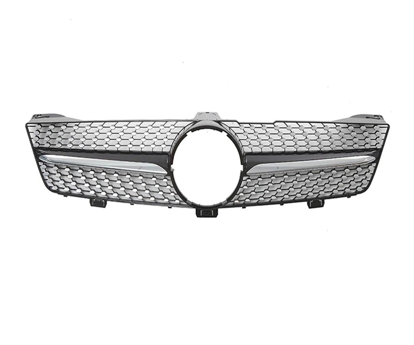 Front Kühlergrille Vorne Glänzend Schwarz Für Benz Für CLS W219 CLS350 CLS500 2005-2008 Für GTR Stil Racing Grille Diamanten Stil Stoßstange Gitter Auto Kühlergrill(Diamond-Chrome Black) von HONGYISM