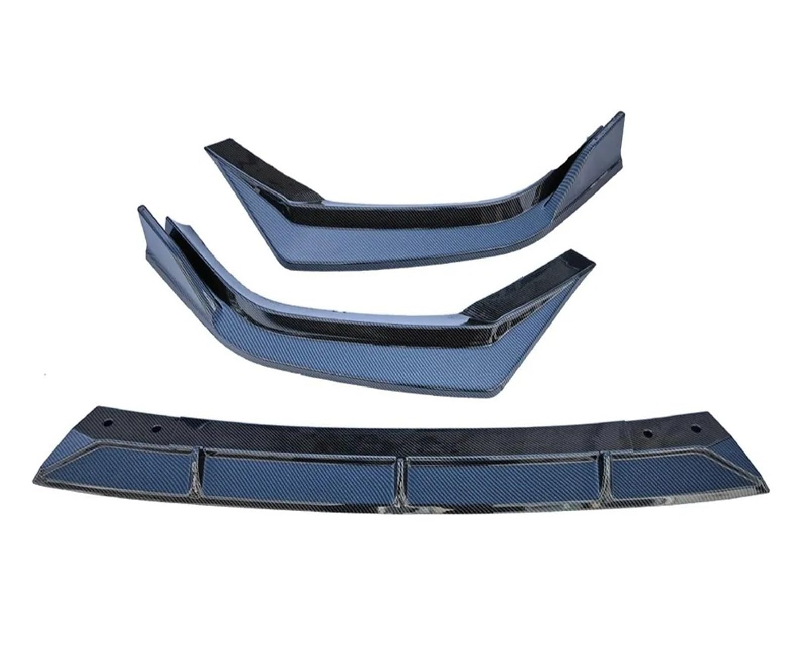 Front Spoiler Lippe 3PCS Glänzend Schwarz Carbon Faser Material Für CRV 2023 + Front Protector Lip Tuning Zubehör Splitter Körper Kit Auto-Frontspoiler(Kohlefaser-Optik) von HONGYISM