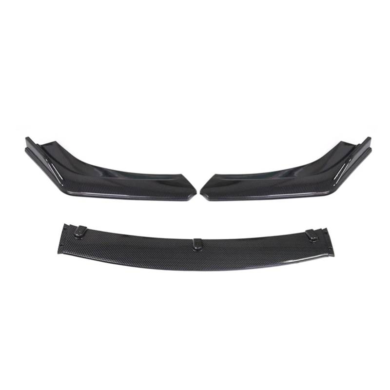 Front Spoiler Lippe 3PCS Universal Auto Vorderen Stoßfänger Lip Body Kit Spoiler Splitter Diffusor Carbon Faser Schwarz Splitter ABS Kunststoff Auto Zubehör Auto-Frontspoiler(Kohlefaser) von HONGYISM