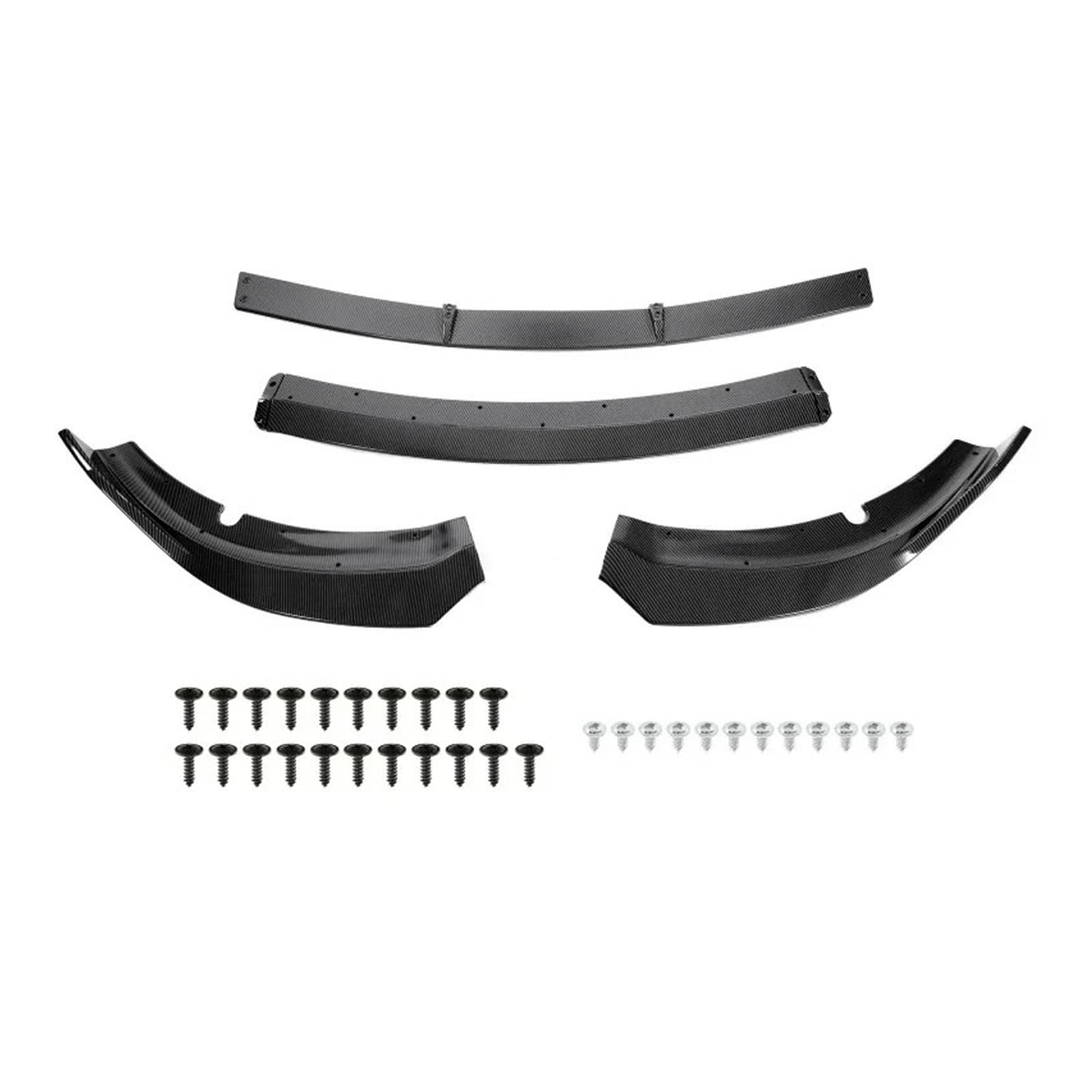 Front Spoiler Lippe 4 Stücke Für Dodge Für Ladegerät Für SRT 2015 2016 2017 2018 2019 2020 Auto Vorderen Stoßfänger Lip Spoiler Splitter Körper Kit Auto-Frontspoiler(Kohlefaser) von HONGYISM