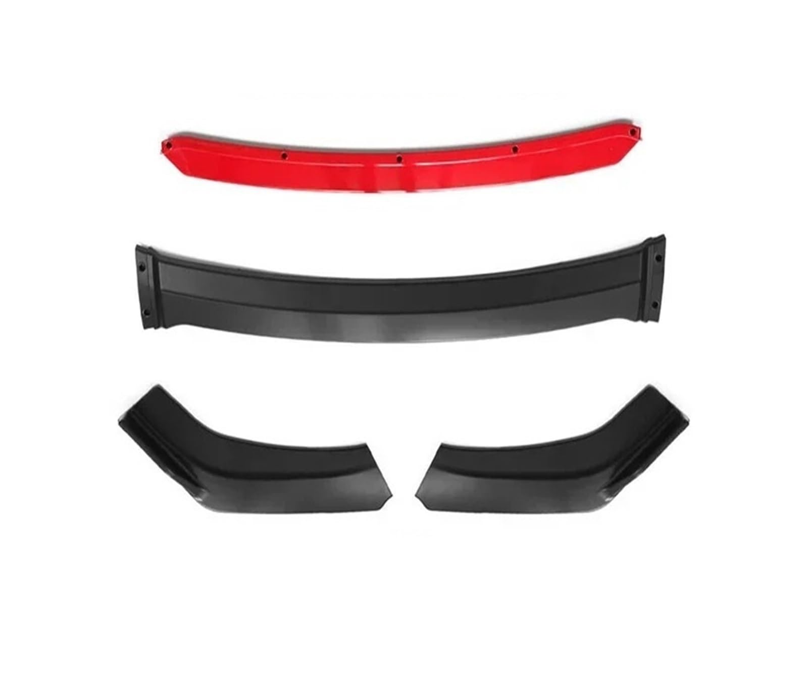 Front Spoiler Lippe 4 Teile/Satz Universal Auto Front Lip Splitter Abnehmbare Stoßstange Kinn Spoiler Auto Außen Teile Auto-Frontspoiler(Matte Black and Red) von HONGYISM