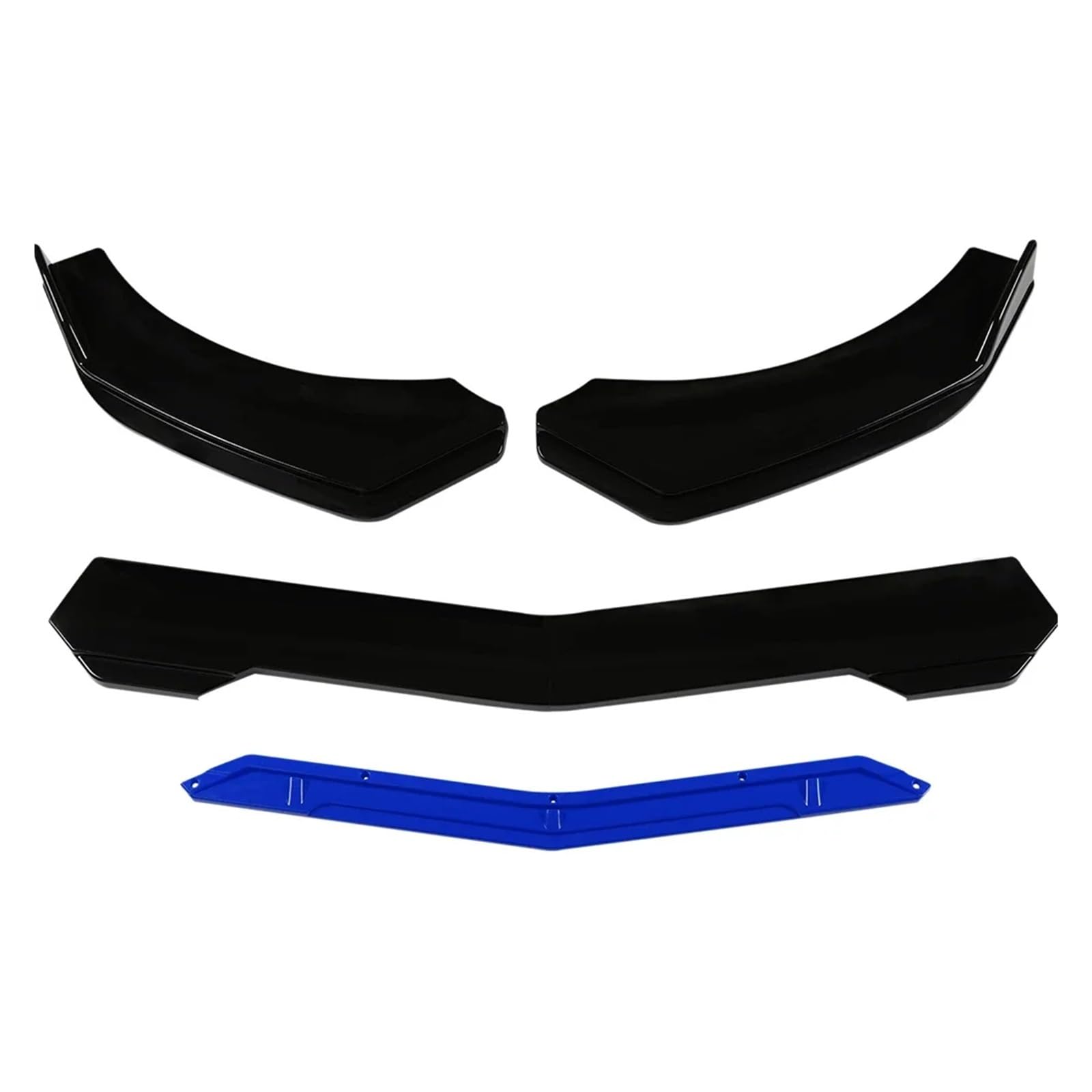 Front Spoiler Lippe 5 Teile/Satz Universal Auto Vorderen Stoßfänger Lippe Kinn Spoiler Splitter Diffusor Körper Kit Schwarz Carbon Druck Außen Zubehör Teile Auto-Frontspoiler(Blau) von HONGYISM