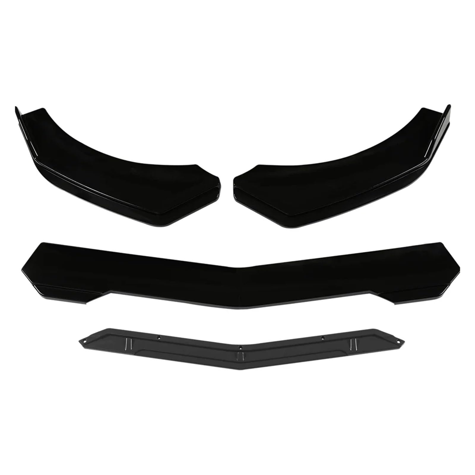 Front Spoiler Lippe 5 Teile/Satz Universal Auto Vorderen Stoßfänger Lippe Kinn Spoiler Splitter Diffusor Körper Kit Schwarz Carbon Druck Außen Zubehör Teile Auto-Frontspoiler(Schwarz) von HONGYISM