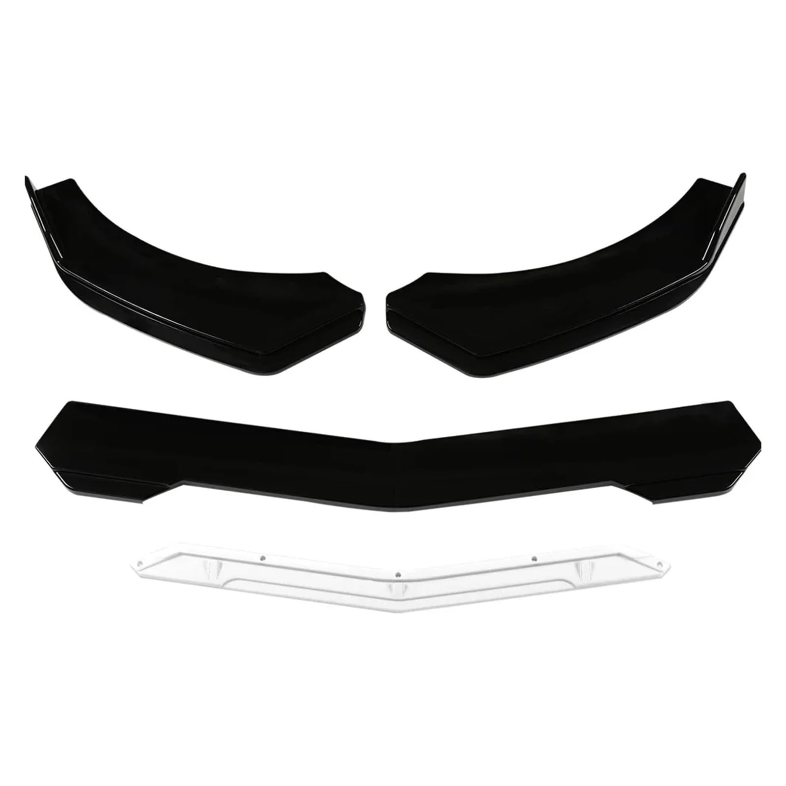 Front Spoiler Lippe 5 Teile/Satz Universal Auto Vorderen Stoßfänger Lippe Kinn Spoiler Splitter Diffusor Körper Kit Schwarz Carbon Druck Außen Zubehör Teile Auto-Frontspoiler(Weiß) von HONGYISM