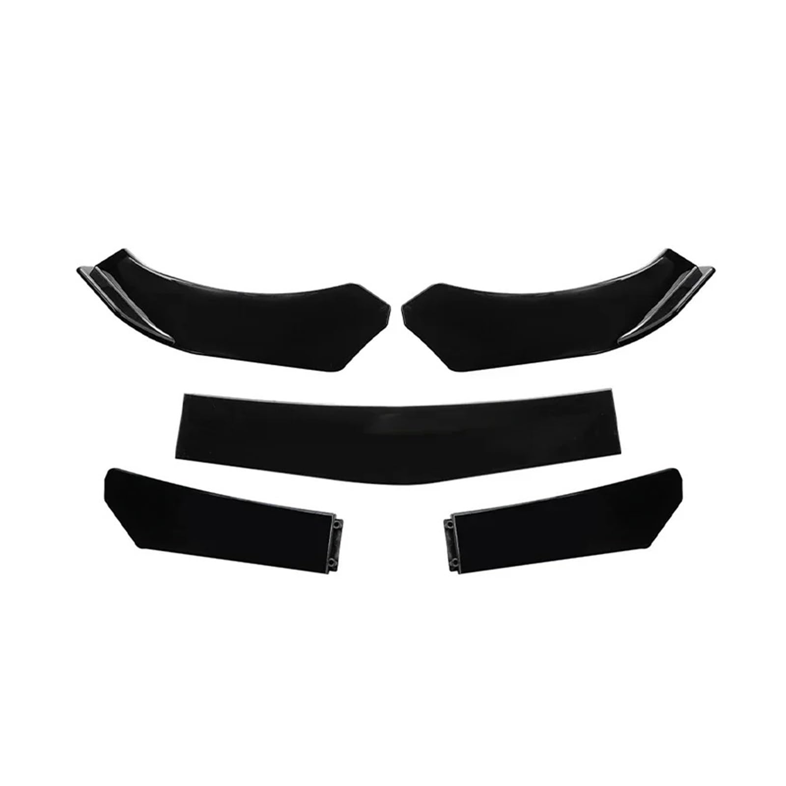 Front Spoiler Lippe 5-teiliges Universal-Auto-Frontstoßstangen-Trennelement, Stoßstangen-Lippenkörper-Set, Enten-Lippentrenner Auto-Frontspoiler(5Pcs Bright Black) von HONGYISM