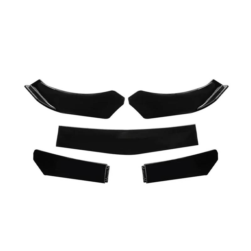 Front Spoiler Lippe 5-teiliges Universal-Auto-Frontstoßstangen-Trennelement, Stoßstangen-Lippenkörper-Set, Enten-Lippentrenner Auto-Frontspoiler(5Pcs Bright Black) von HONGYISM