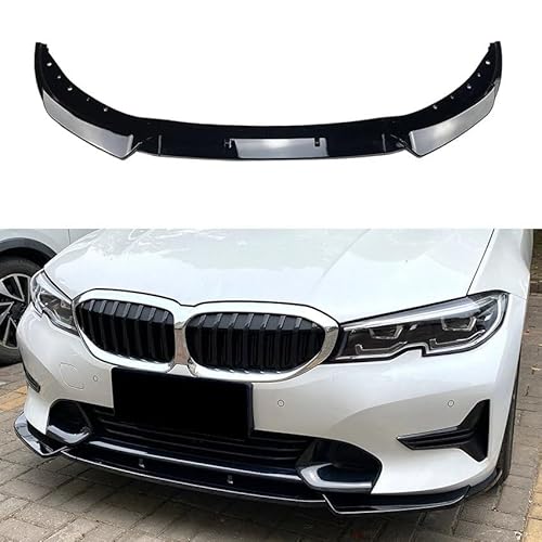 Front Spoiler Lippe Auto Front Stoßstange Splitter Kinn Lip Spoiler Diffusor Schutz Körper Kit Tuning Schutz Für 3 Serie G20 G21 320i 325i 2019 2020 2021 2022 Auto-Frontspoiler(Gloss Black) von HONGYISM